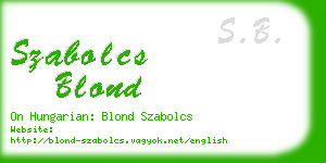 szabolcs blond business card